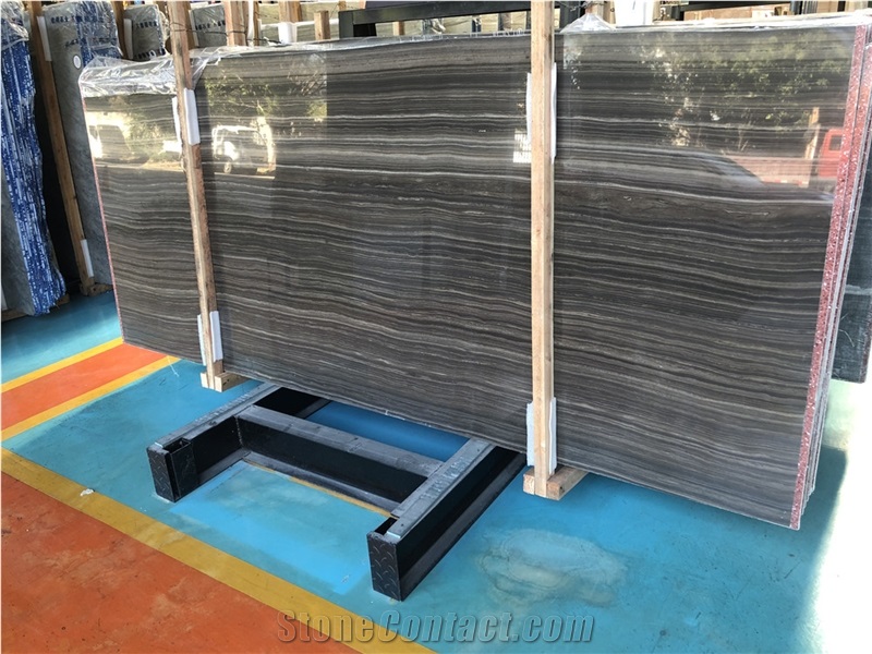 China Black Wood Vein Marble Slab for Floor Wall