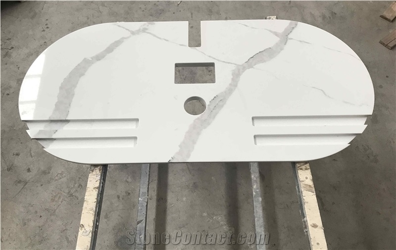 China Customized Calacatta Marble Hotel Nightstand