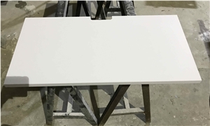 China White Quartz Nightstands Tops For Hotel Room