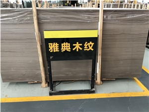Chinese Athens Wood Grey Marble Slab for Flooring