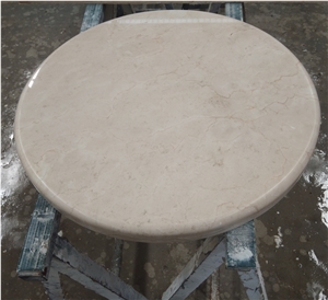 Crema Marfil Marble Round Side Tea Table Stone Top Crema Marfil Marble Round Side Tea Table Stone Top