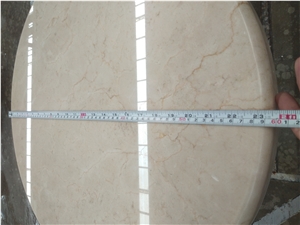 Crema Marfil Marble Round Side Tea Table Stone Top