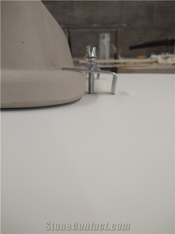 Custom White Quartz Stone Bathroom Vanity Tops