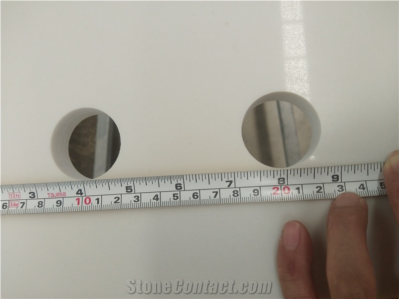 Custom White Quartz Stone for Bathroom Vanity Tops