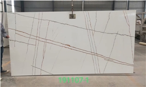 Eternal White Quartz Slabs Tiles for Countertop