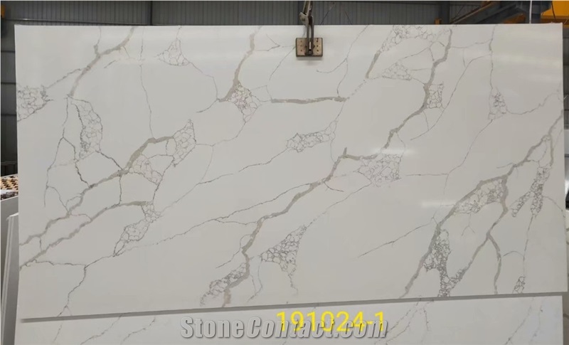 Good Price Engineered Calacatta White Quartz Slabs