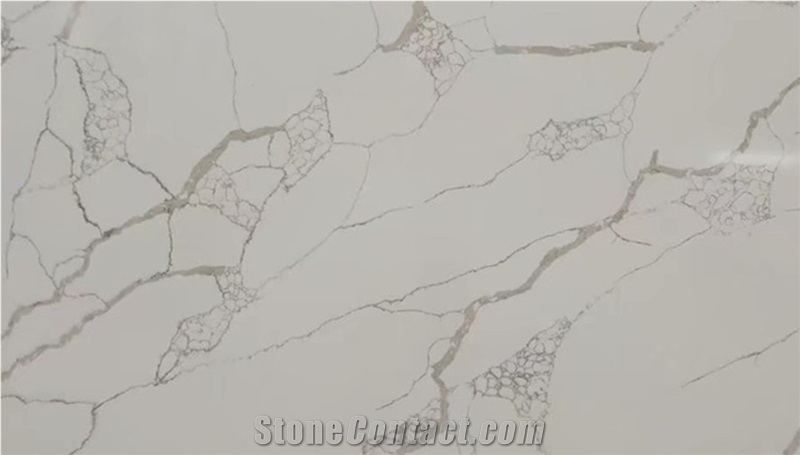 Good Price Engineered Calacatta White Quartz Slabs