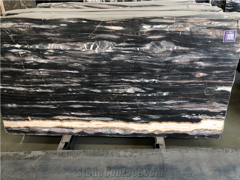 Karibib Ice Black Marble Slabs Floor Wall Tiles