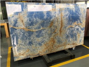 Luxury Blue Onyx Slabs for Interior Wall Covering