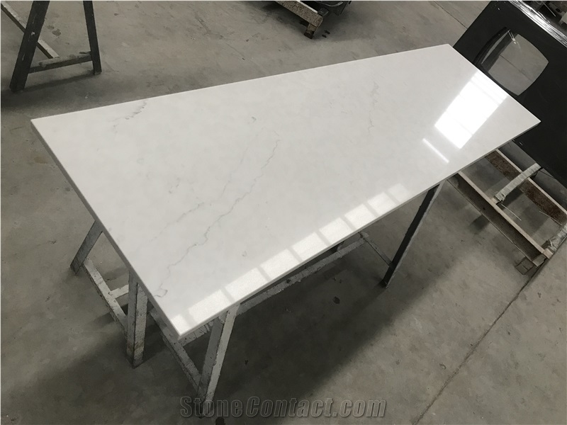 Matched Zodiaq White Quartz Stone Dresser Desk Top