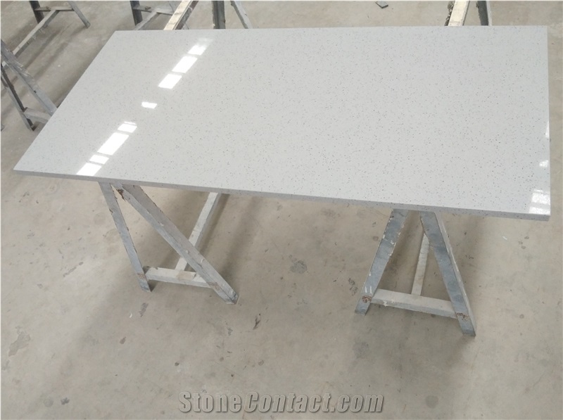 Prefab Grey Quartz Stone Countertop Island Tops
