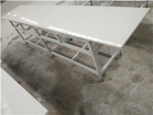 Prefab Sparkling White Quartz Countertop Desk Top