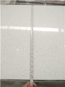 Prefab Sparkling White Quartz Countertop Desk Top