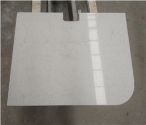 Simply Crafted White Quartz Stone Desk Tops Design