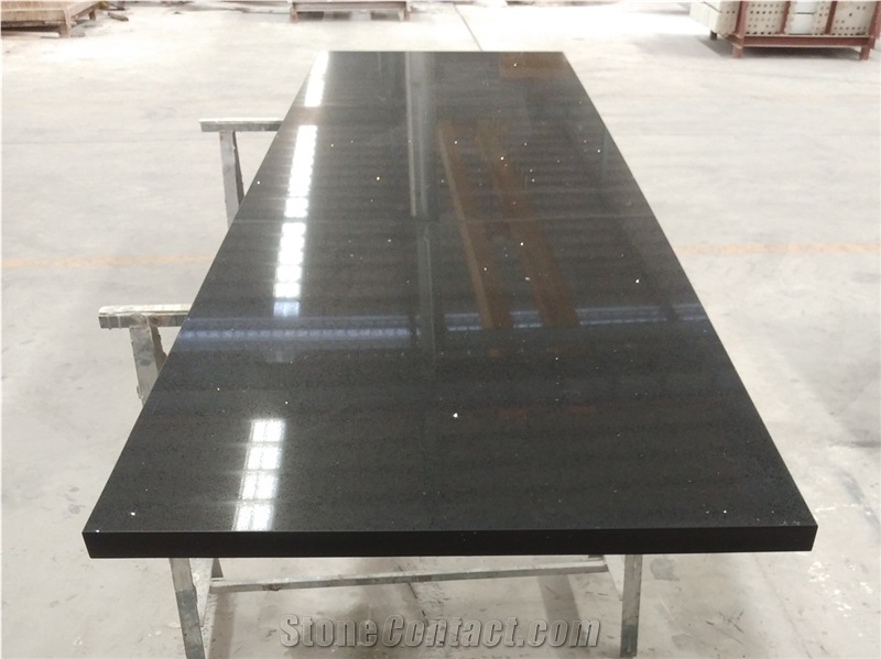 Sparkling Crystal Black Quartz Kitchen Countertops