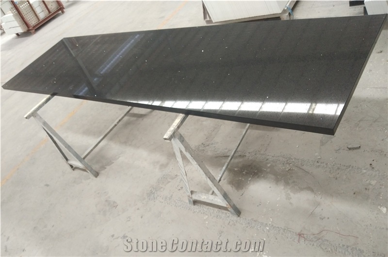 Sparkling Crystal Black Quartz Kitchen Countertops