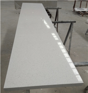 Sparkling White Quartz Countertop Kitchen Island