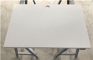 White Lorraine Quartz Square Side Table Tops