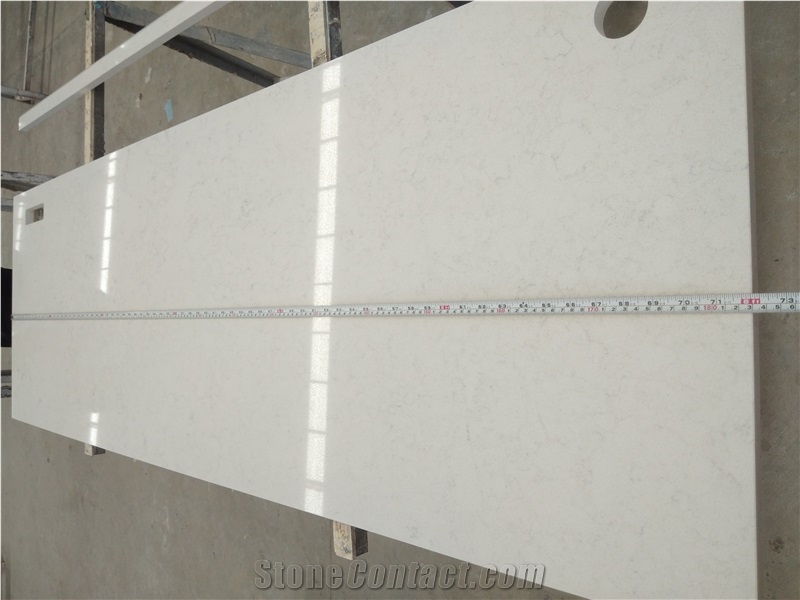 White Quartz Stone Desk Tops Mini Bar Combo Unit
