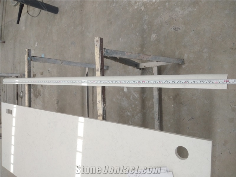 White Quartz Stone Desk Tops Mini Bar Combo Unit