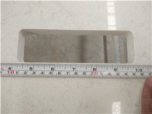 White Quartz Stone Desk Tops Mini Bar Combo Unit