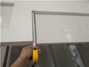 White Quartz Stone Prefab Bathroom Vanity Tops
