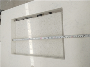 White Quartz Stone Prefab Bathroom Vanity Tops
