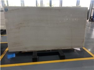 White Wood Vein Onyx Polished Slab for Wall Decor