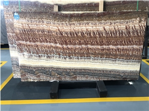 Wooden Vein Ruby Onyx Slab Tile for Wall and Floor