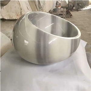 Cloudy White Marble Art Sink, Marble Washbasin