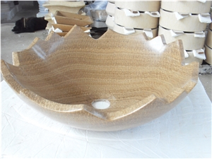 Wooden Yellow Marble Kitech Sinks,Bath Sinks