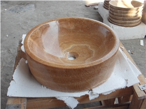 Wooden Yellow Marble Sink, Stone Basins