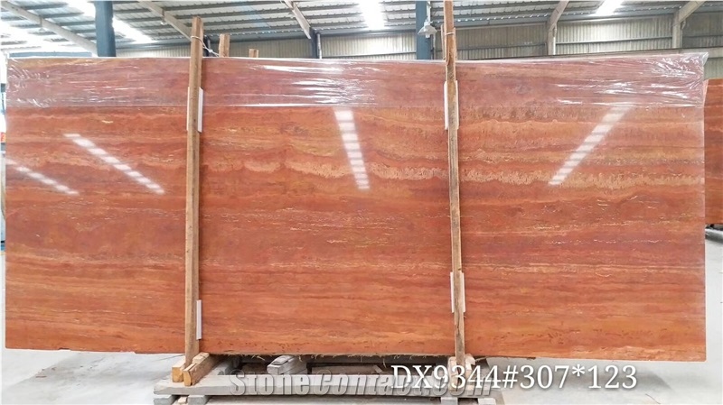 Arizona Rojo Red Travertine Polished Slabs &Blocks