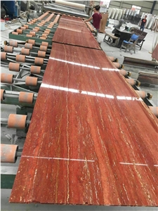 Arizona Rojo Red Travertine Polished Slabs &Blocks