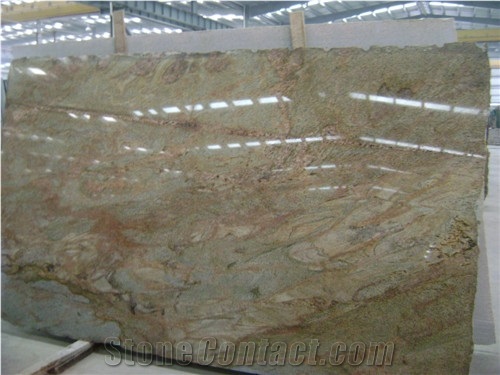 Austrial Juparana Granite Yellow Floor Tiles Slab