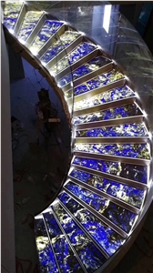 Azul Bahia Blue Quartzite Polished Stairs & Steps