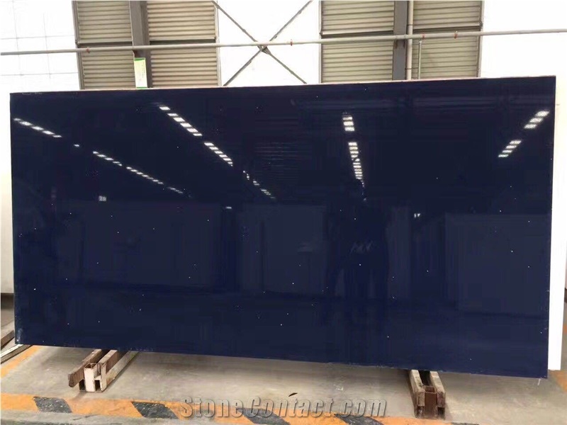 Black Artificial Quartz Slabs For Countertops Vanities