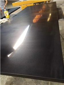 Black Artificial Quartz Slabs For Countertops Vanities