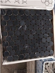 Black Nero Marquina Marble Polished Mosaic Tiles