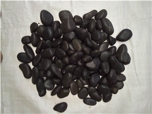 Black Polished Natural Pebble ,Garden Stone
