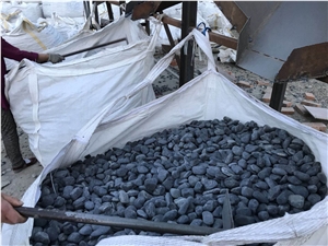 Black Polished Natural Pebble ,Garden Stone