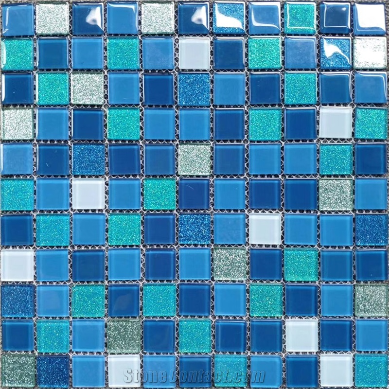 Blue Glass Mosaic Tiles