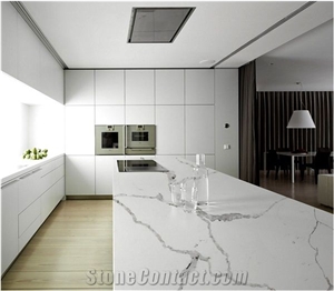 Calacatta White Quartz Slabs,Statuario Cararra