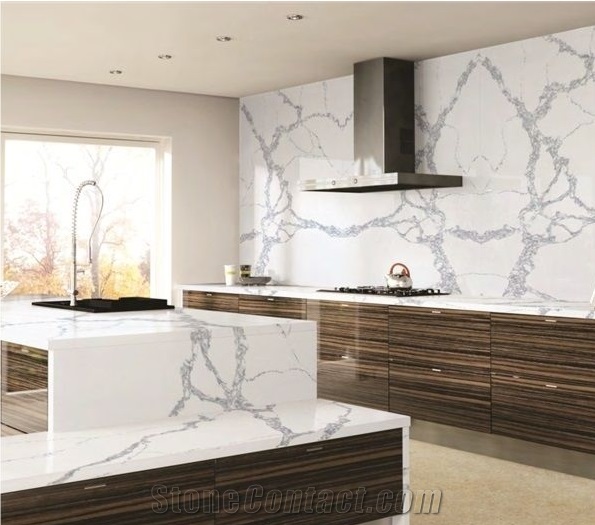 Calacatta White Quartz Slabs,Statuario Cararra