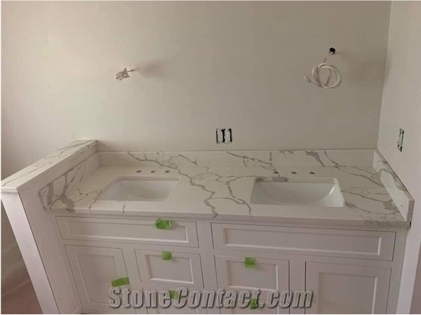 Calacatta White Quartz Slabs,Statuario Cararra