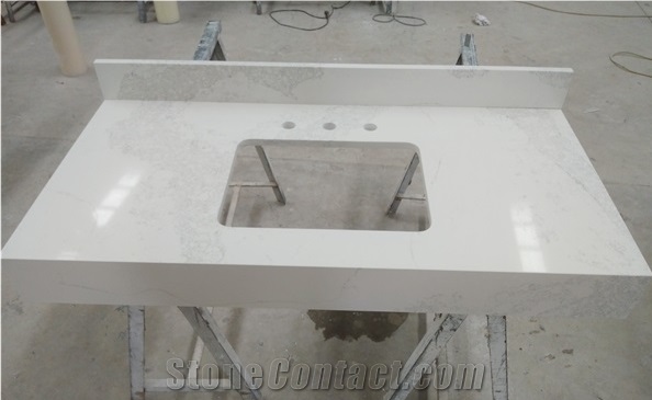 Hot Sale Calacatta White Quartz Slabs