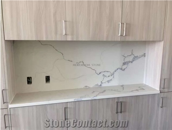 Hot Sale Calacatta White Quartz Slabs