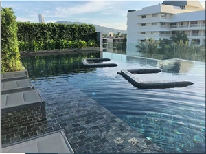 China Green Sukabumi Cutting Matte Pool Stone