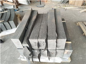 China Hebei Black G694 Surface Flamed Curbstone