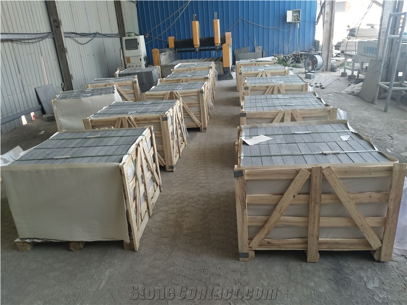 China Hebei Black Surface Flamed Paving Stone